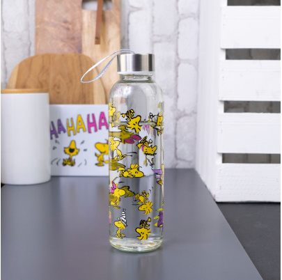 Snoopy fľaša 500 ml sklo Woodstock