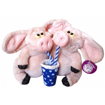 Plyšové prasiatka 15 cm so slamkami