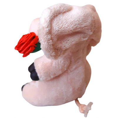 Plyšové prasa 8 cm s ružou