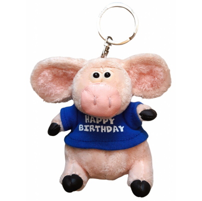 Plyšová kľúčenka 8 cm prasa Šťastné narodeniny