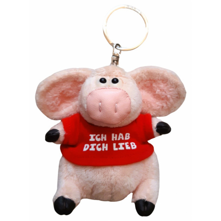 Plyšová kľúčenka 8 cm prasa Ľúbim Ťa