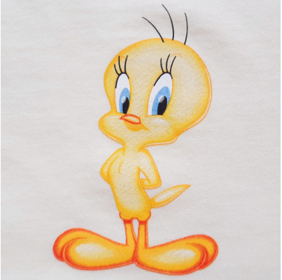 Tweety tričko M krémové/zelené