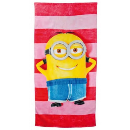 Mimoni plážová osuška červeno ružová