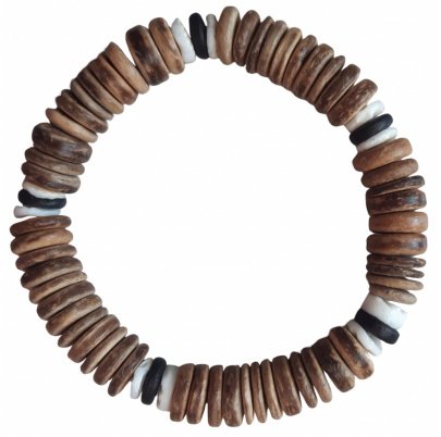 Náramok kokosové krúžky hnedé