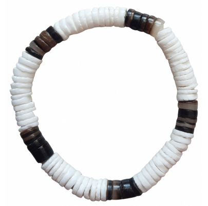 Náramok z mušlí bielo hnedý