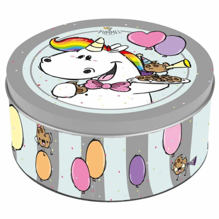 Pummeleinhorn dóza na kekse balóny