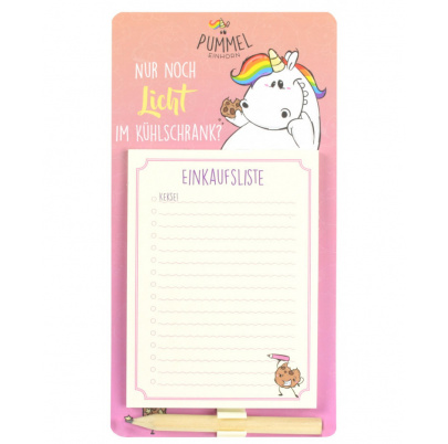 Pummeleinhorn blok nákupný zoznam s magnetom