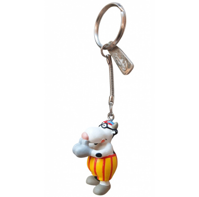 Kľúčenka PVC krava Eddy v pruhovaných trenkách