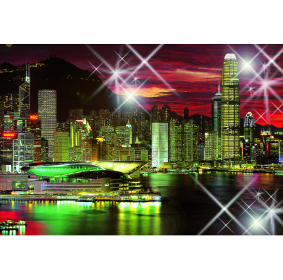 500 ks puzzle holografické Hong Kong