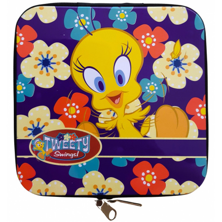 Tweety puzdro na CD modré s kvetmi