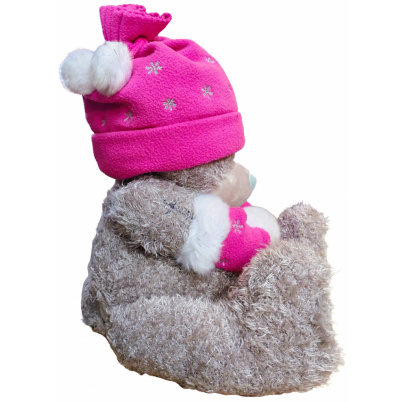 Plyšový medveď 30 cm s čiapkou a rukavicami