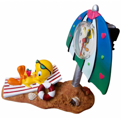 Tweety hodiny s budíkom Na pláži