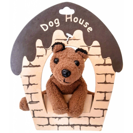 Plyšový pes hnedočierny 10 cm
