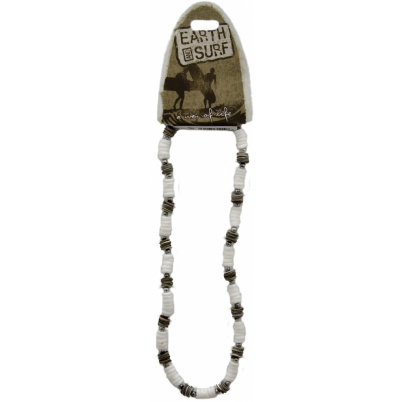 Náhrdelník z mušlí bielo šedý