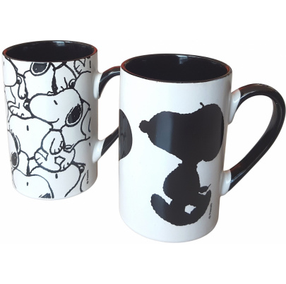 Snoopy hrnčeky 250 ml čierno biele 2 kusy
