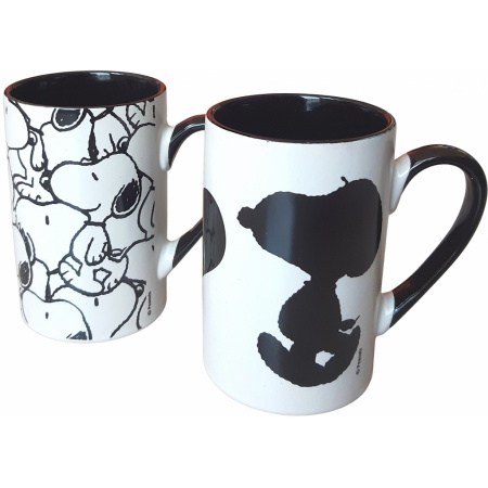 Snoopy hrnčeky 250 ml čierno biele 2 kusy