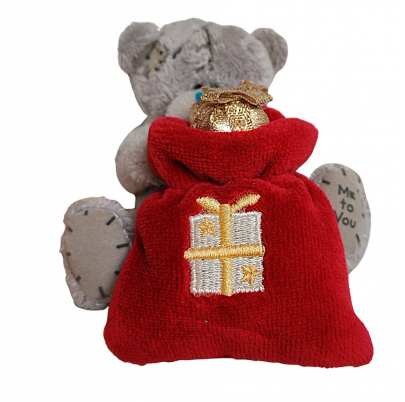 Plyšový medveď 8 cm Vianočné vrecúško