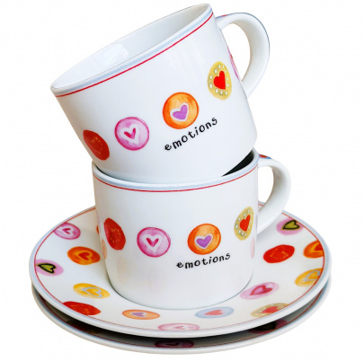 Cappuccino set 4 kusy Emotions v plechovej dóze