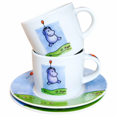 Espresso set 4 kusy Hroch s červeným balónom