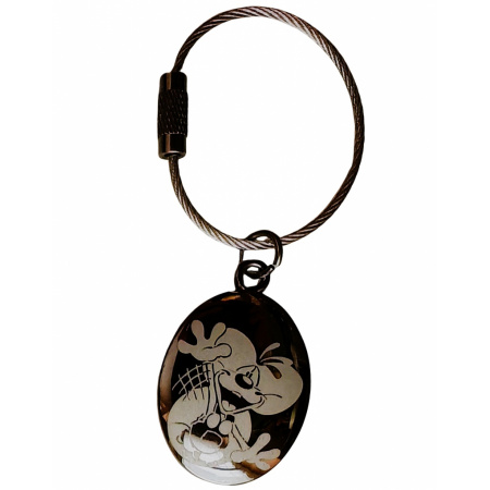 Diddl kľúčenka kovová oválna Diddl mávajúci