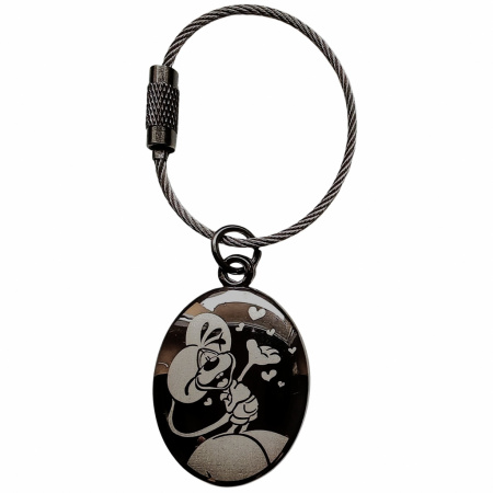 Diddl kľúčenka kovová oválna Diddl rozhadzuje srdiečka