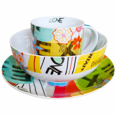 Raňajkový set 3 kusy Retro Love