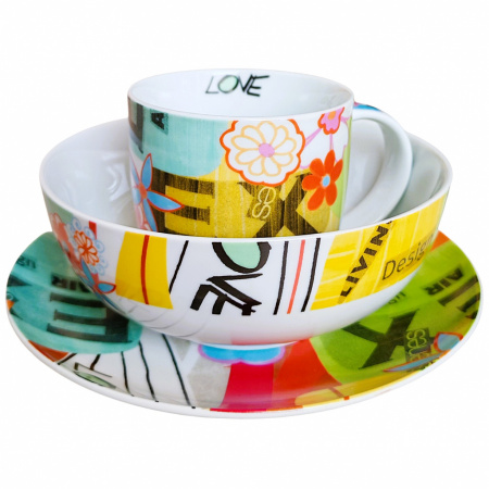 Raňajkový set 3 kusy Retro Love