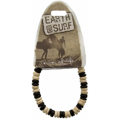 Náramok kokosové krúžky čierne, prírodné