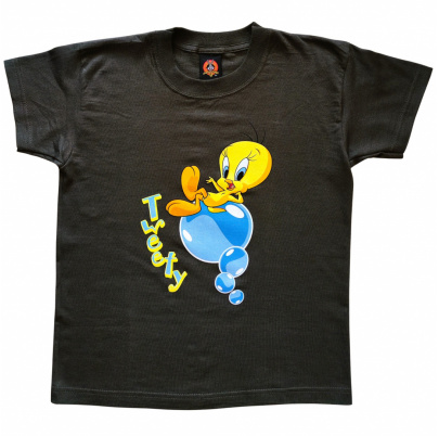 Tweety detské tričko 122/128 tmavozelené