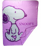 Snoopy flísová deka lila/šedá 130x170 cm