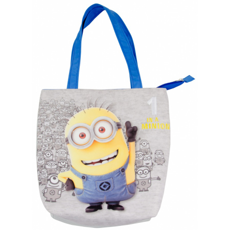 Mimoni detská shopping taška šedá 32x30 cm