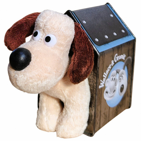 Wallace&Gromit plyšový pes Gromit v plechovej búde