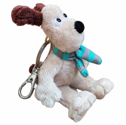 Wallace&Gromit Plyšová kľúčenka 12 cm pes Gromit s pruhovaným šálom