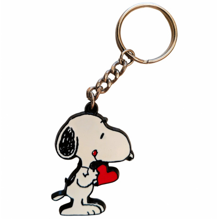 Snoopy kovová kľúčenka Snoopy so srdcom